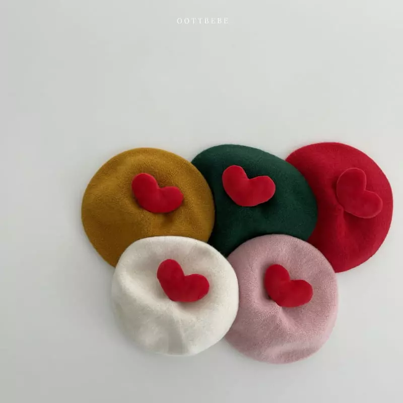 Oott Bebe - Korean Children Fashion - #kidsstore - Heart Beret Hat Color - 3