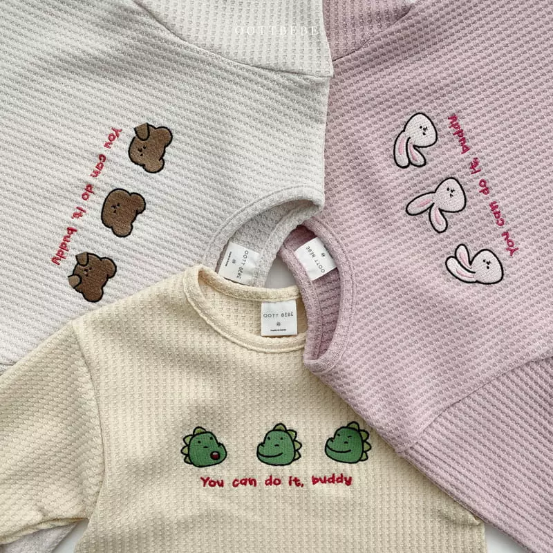 Oott Bebe - Korean Children Fashion - #kidzfashiontrend - Any Waffle Top Bottom Set - 8