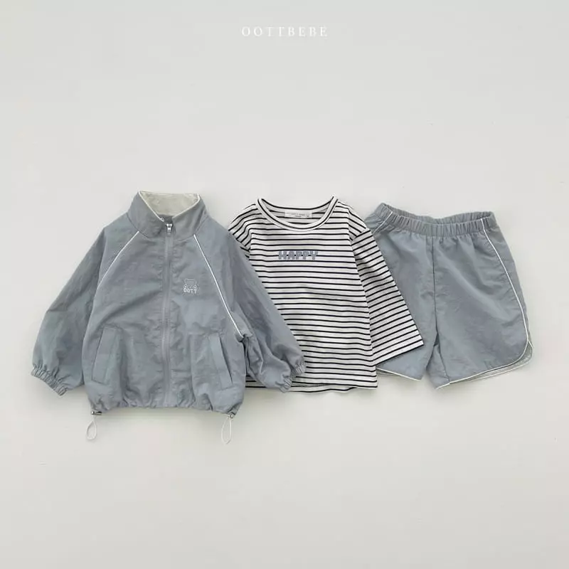 Oott Bebe - Korean Children Fashion - #kidzfashiontrend - Hi Of Zip-up Set - 7