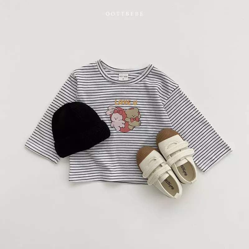 Oott Bebe - Korean Children Fashion - #kidzfashiontrend - Love Piping Tee - 2