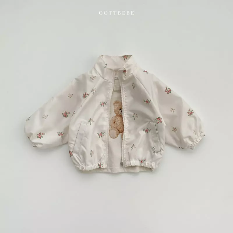 Oott Bebe - Korean Children Fashion - #kidzfashiontrend - Flower Windbreaker