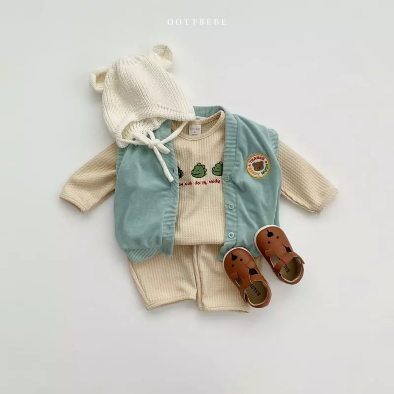 Oott Bebe - Korean Children Fashion - #littlefashionista - Any Waffle Top Bottom Set - 10