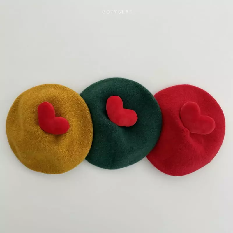 Oott Bebe - Korean Children Fashion - #littlefashionista - Heart Beret Hat Color - 6