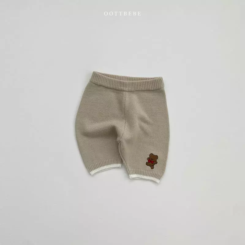 Oott Bebe - Korean Children Fashion - #magicofchildhood - Robbon Bear Knit Pants - 3