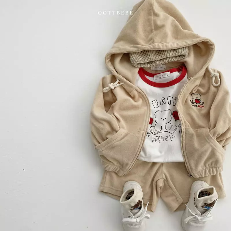Oott Bebe - Korean Children Fashion - #minifashionista - Terry Lover Hoddy Zip-up