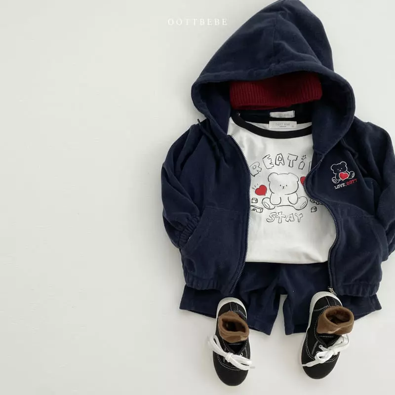Oott Bebe - Korean Children Fashion - #prettylittlegirls - Terry Lover Hoddy Zip-up - 2