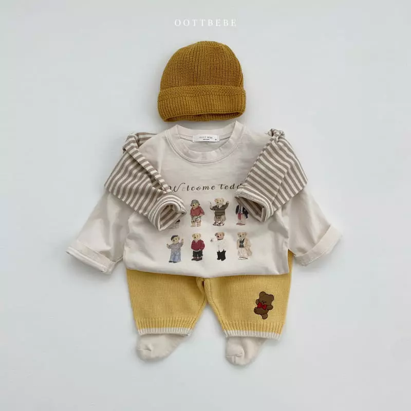 Oott Bebe - Korean Children Fashion - #prettylittlegirls - Robbon Bear Knit Pants - 5