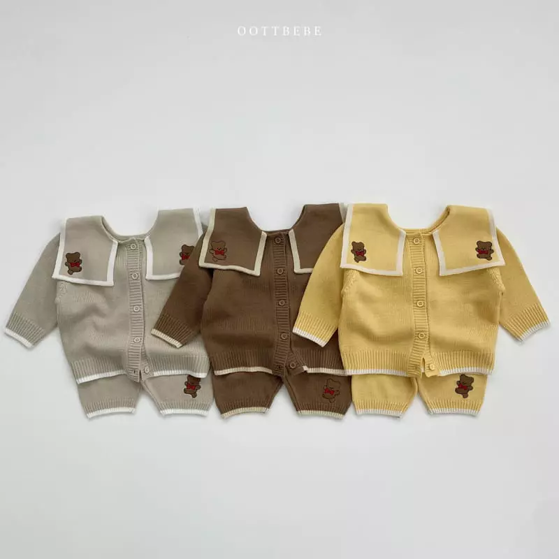 Oott Bebe - Korean Children Fashion - #minifashionista - Ribbon Bear Knit Cardigan - 4