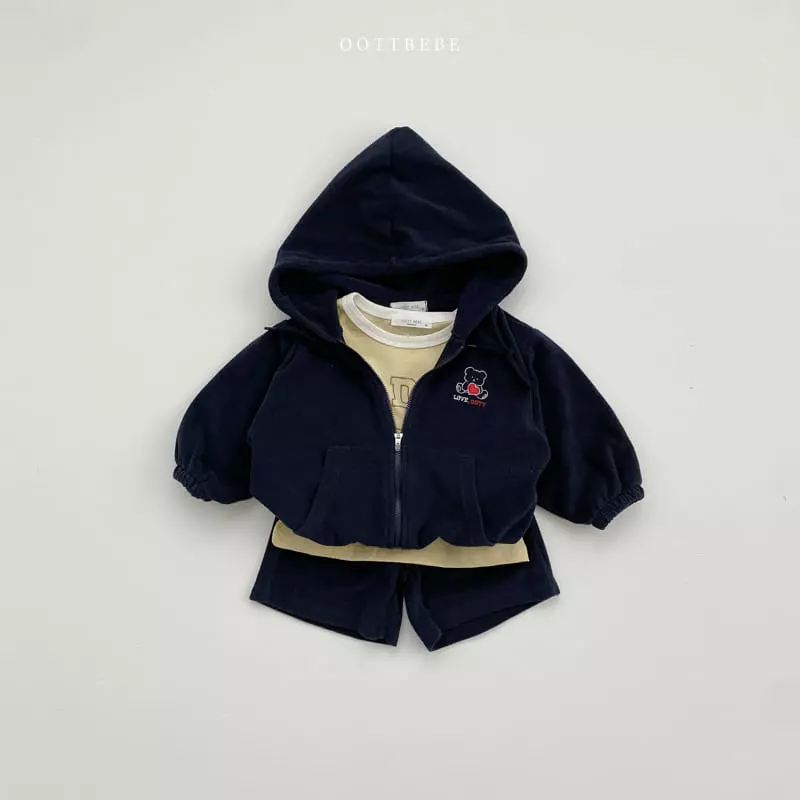 Oott Bebe - Korean Children Fashion - #stylishchildhood - Terry Lover Hoddy Zip-up - 5