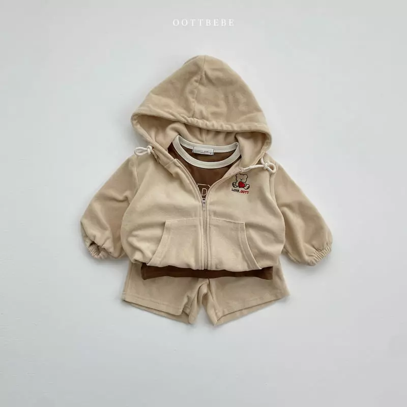 Oott Bebe - Korean Children Fashion - #todddlerfashion - Terry Lover Hoddy Zip-up - 4