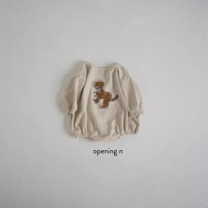 Opening & - Korean Baby Fashion - #babyootd - Bebe Stone Age Bodysuit - 3