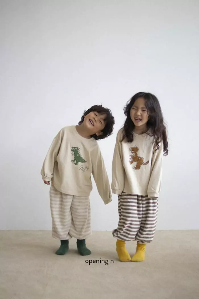 Opening & - Korean Children Fashion - #Kfashion4kids - Terry Stripes Pants - 9