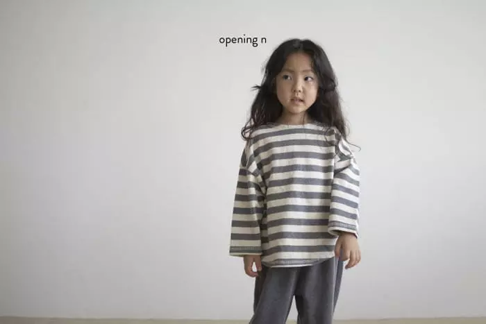 Opening & - Korean Children Fashion - #stylishchildhood - Big Stripes Tee - 4