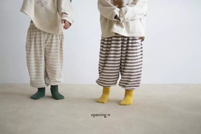 Opening & - Korean Children Fashion - #designkidswear - Terry Stripes Pants - 3