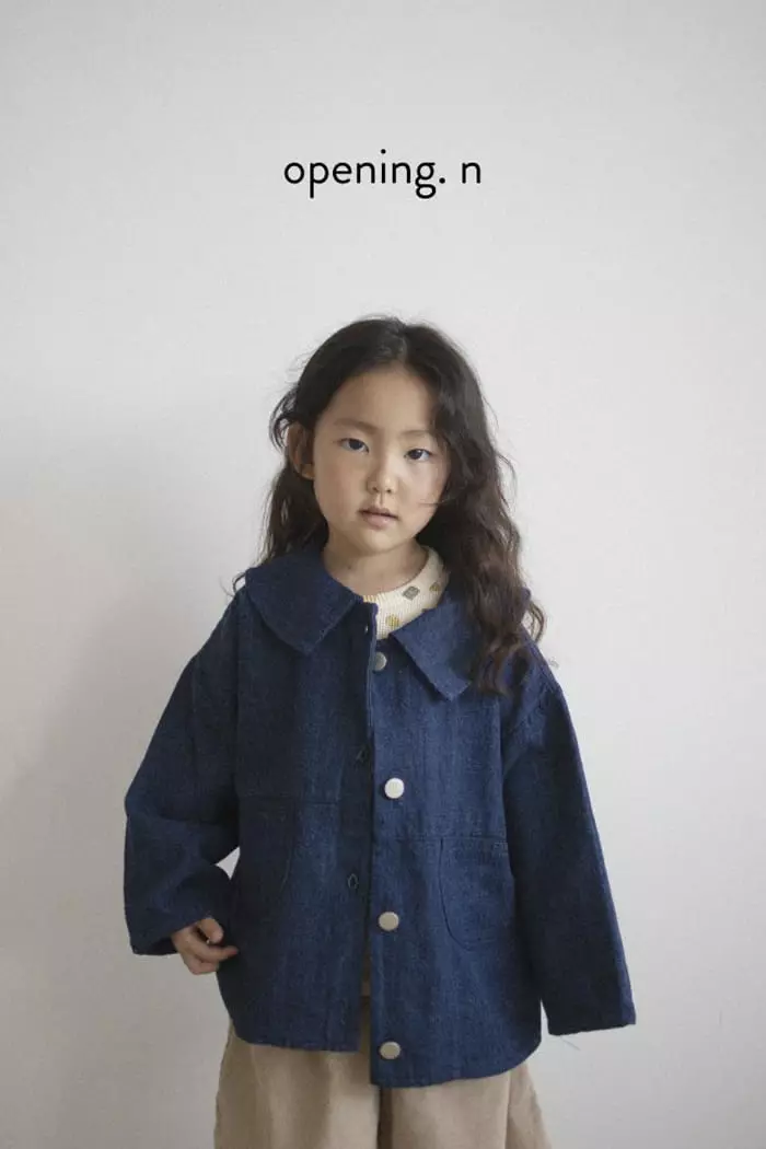 Opening & - Korean Children Fashion - #discoveringself - Denim Collar Jaccket - 4