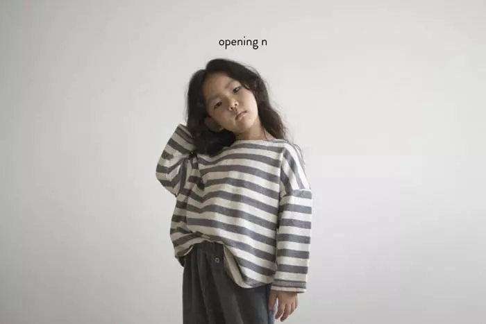 Opening & - Korean Children Fashion - #kidsshorts - Big Stripes Tee - 9