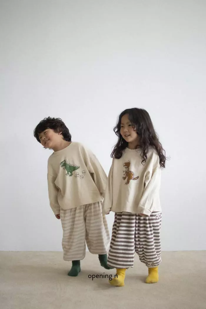 Opening & - Korean Children Fashion - #kidsshorts - Terry Stripes Pants - 6