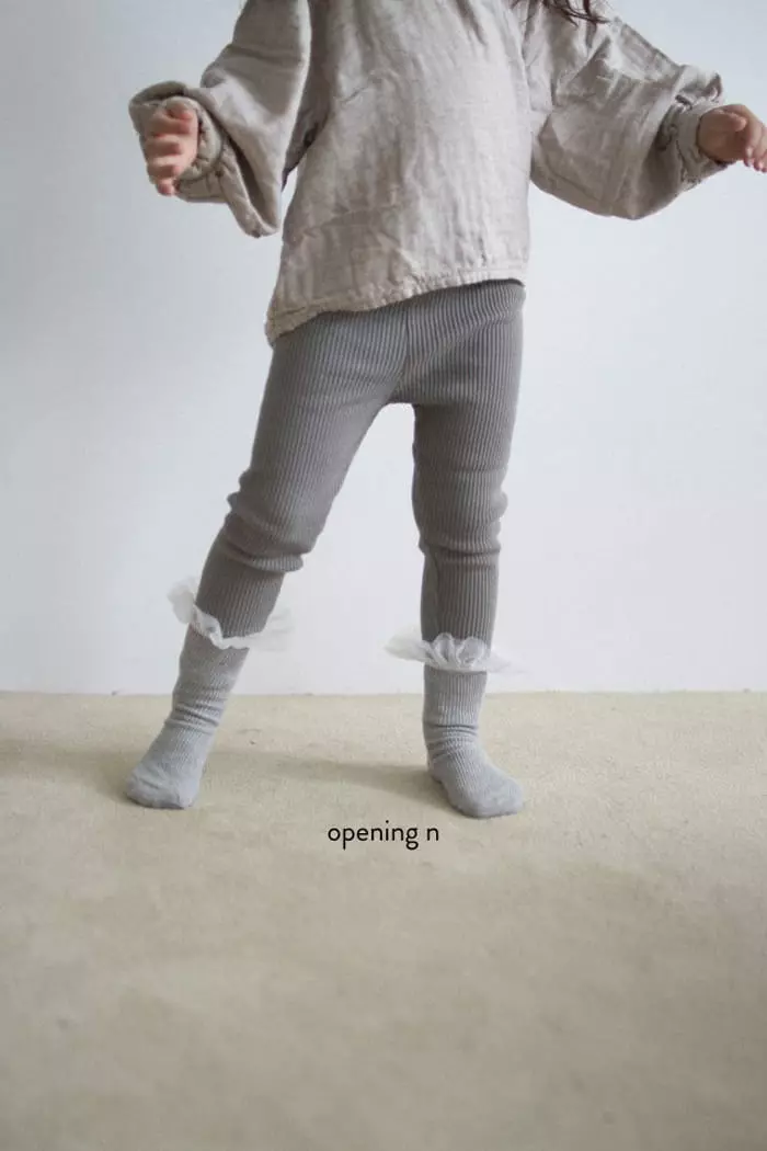 Opening & - Korean Children Fashion - #kidzfashiontrend - Bear Bell Leggings - 2