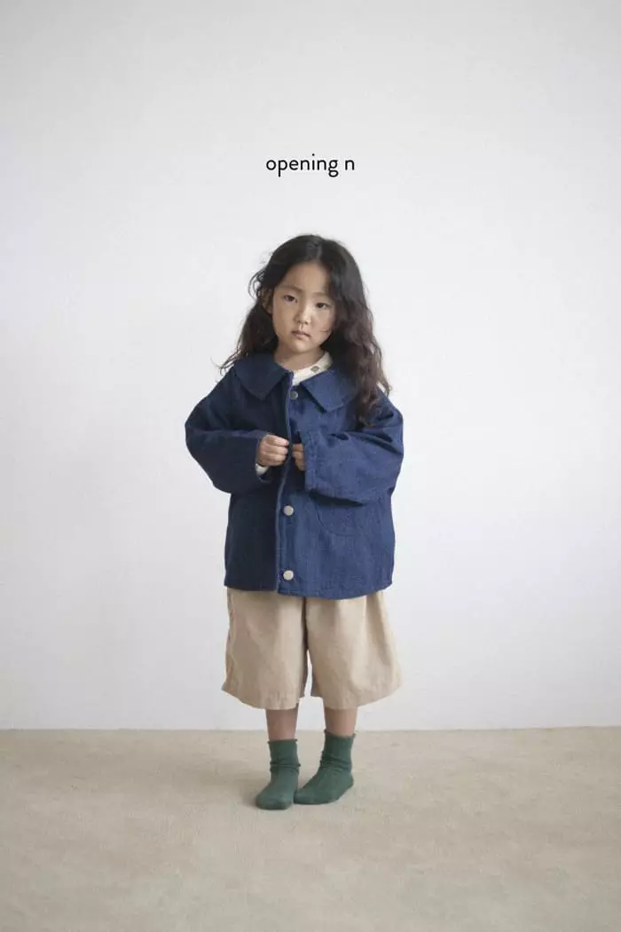 Opening & - Korean Children Fashion - #littlefashionista - Denim Collar Jaccket - 9