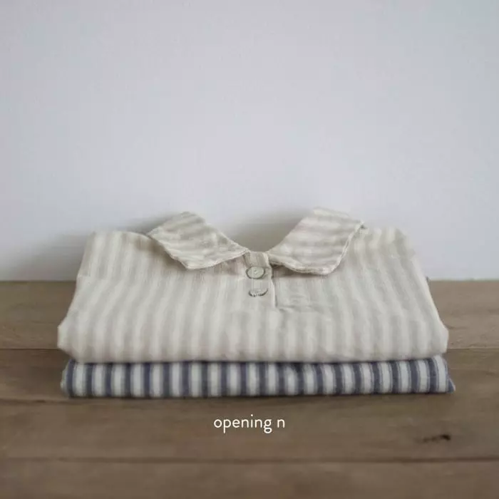 Opening & - Korean Children Fashion - #minifashionista - Sando Stripes Shirt - 2