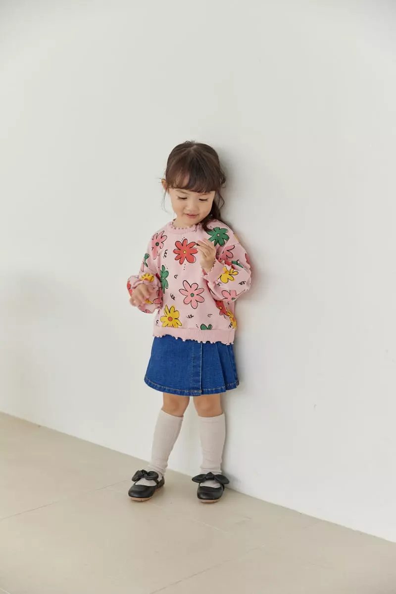Orange Mom - Korean Children Fashion - #Kfashion4kids - Flower Sweatshirt - 3