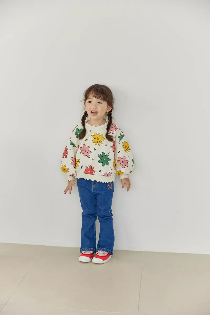 Orange Mom - Korean Children Fashion - #childrensboutique - Flower Sweatshirt - 10