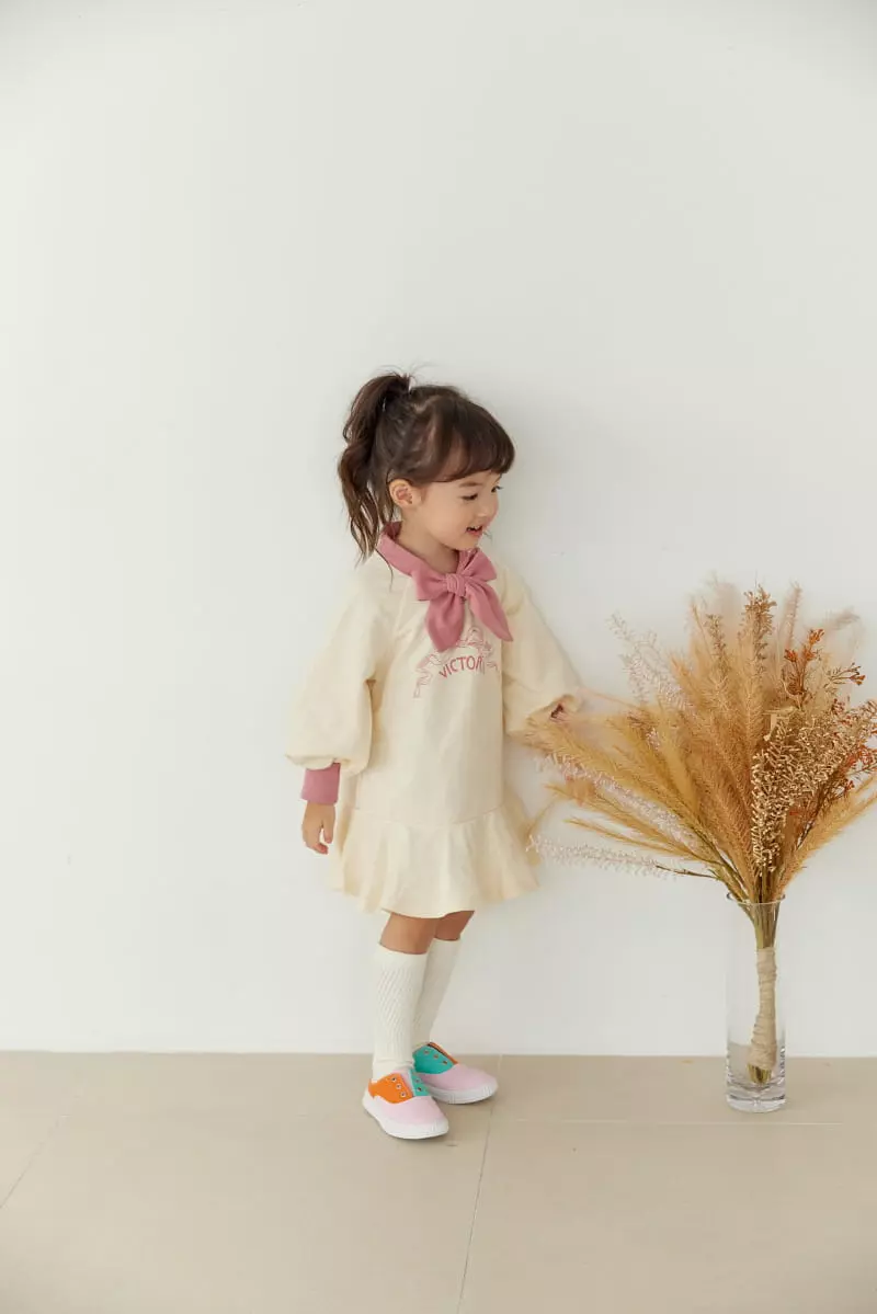 Orange Mom - Korean Children Fashion - #discoveringself - Ribbon One-piece - 2