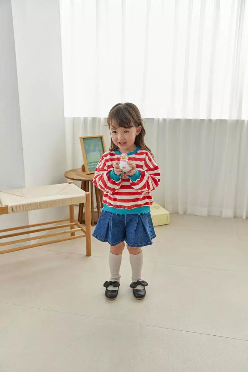Orange Mom - Korean Children Fashion - #kidsshorts - Stripes Color Tee - 7