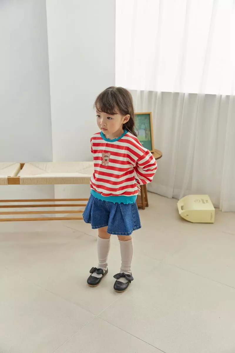 Orange Mom - Korean Children Fashion - #kidsshorts - Stripes Color Tee - 6