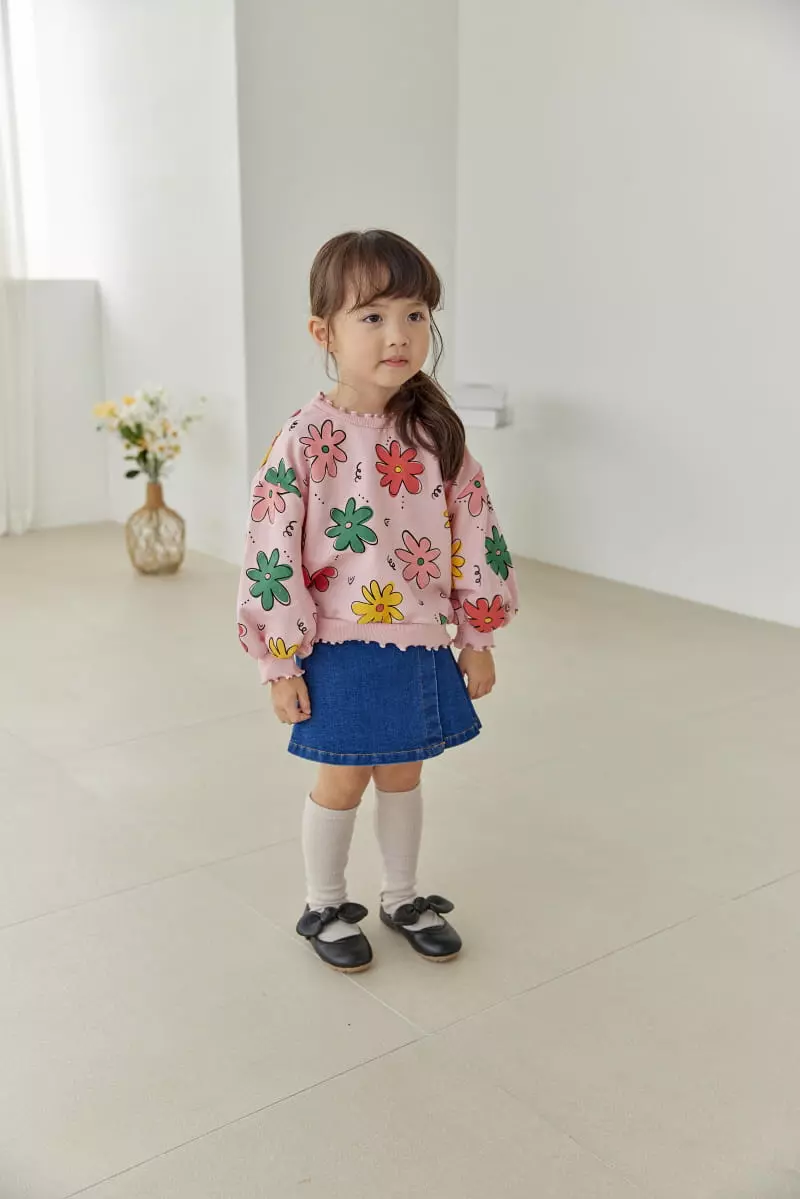Orange Mom - Korean Children Fashion - #kidzfashiontrend - Flower Sweatshirt - 2