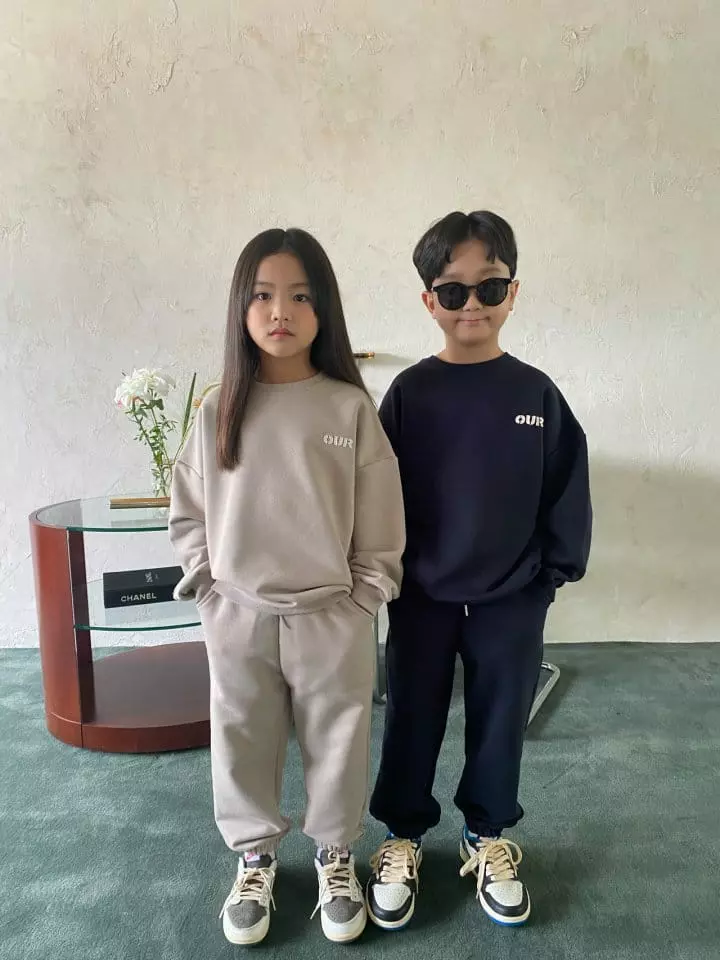 Our - Korean Children Fashion - #discoveringself - Patch Logo Top Bottom Set - 5