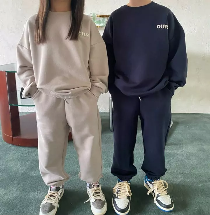 Our - Korean Children Fashion - #fashionkids - Patch Logo Top Bottom Set - 6