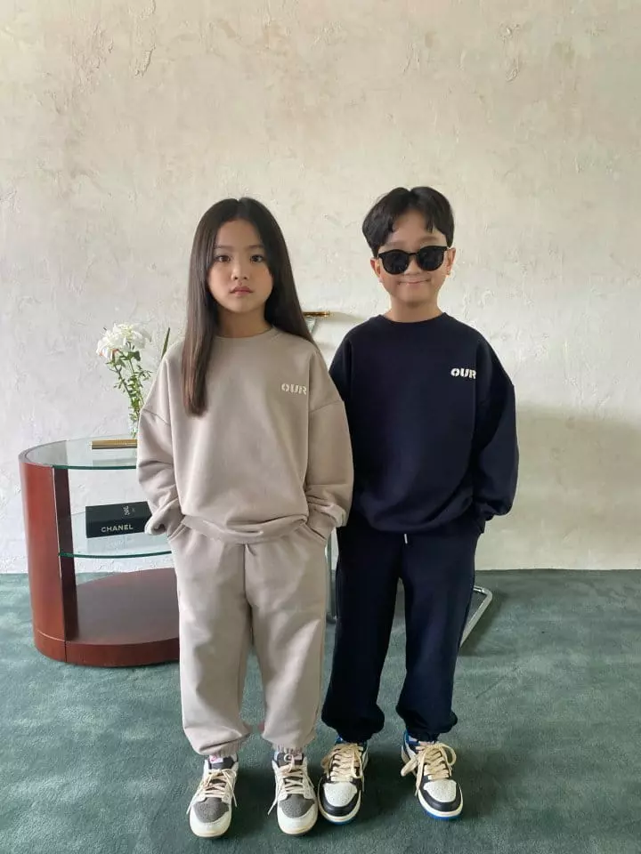 Our - Korean Children Fashion - #kidsstore - Patch Logo Top Bottom Set - 8