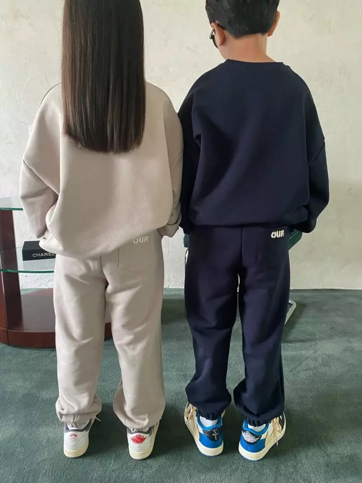 Our - Korean Children Fashion - #littlefashionista - Patch Logo Top Bottom Set - 11