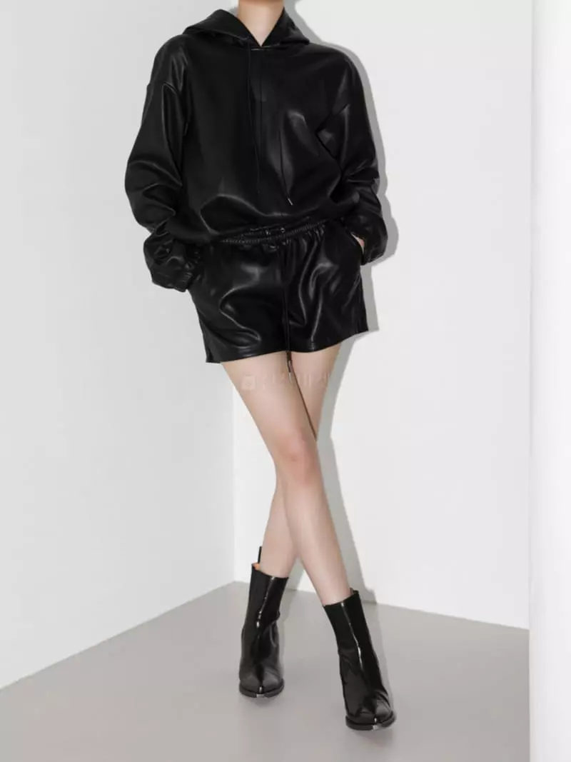 Paper Moon - Korean Women Fashion - #momslook - Classic Leather Plain Hoody - 3
