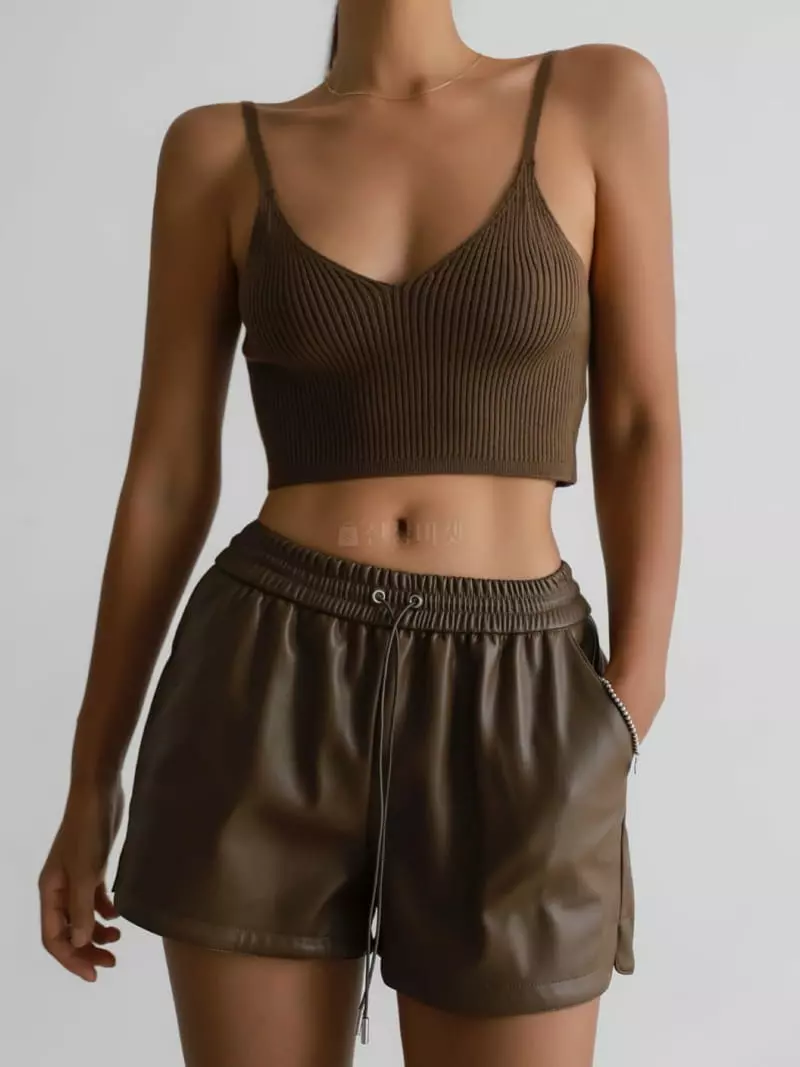 Paper Moon - Korean Women Fashion - #momslook - Rib Crop Bustier Top