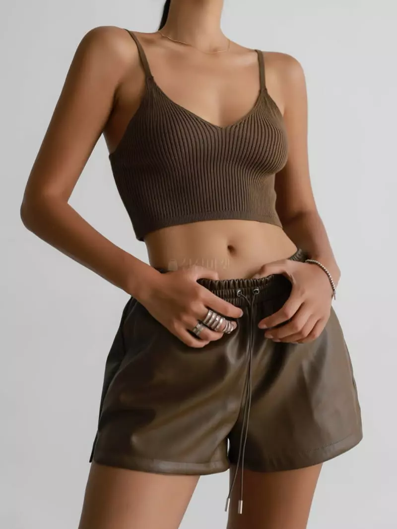 Paper Moon - Korean Women Fashion - #momslook - Rib Crop Bustier Top - 3