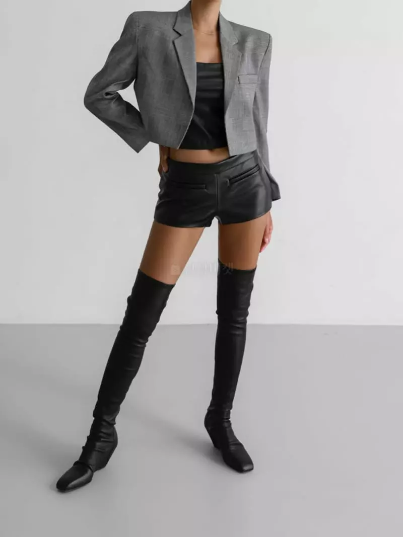 Paper Moon - Korean Women Fashion - #momslook - Open Front Crop Jacket - 2