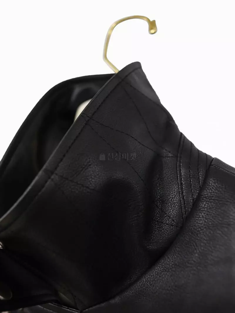 Paper Moon - Korean Women Fashion - #momslook - Leather Crop Biker Jacket - 9