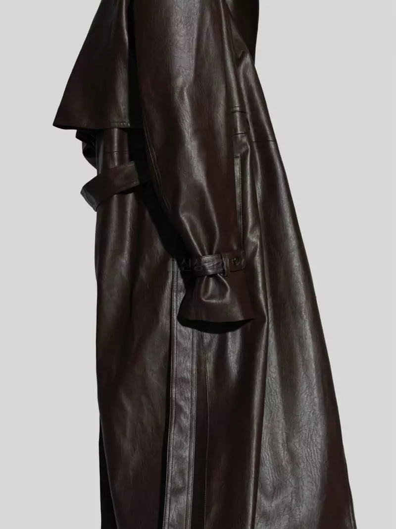 Paper Moon - Korean Women Fashion - #momslook - Double Leather Trench Coat - 2