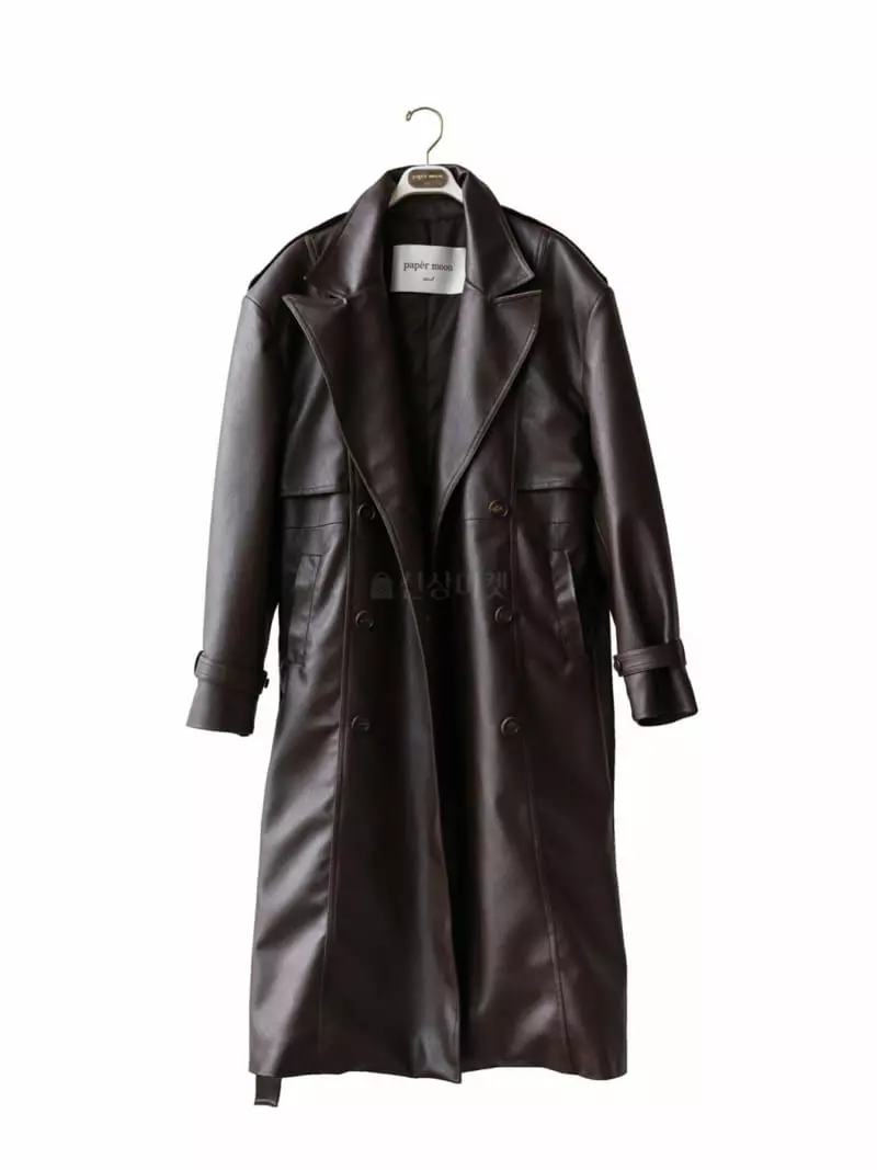 Paper Moon - Korean Women Fashion - #momslook - Double Leather Trench Coat - 6