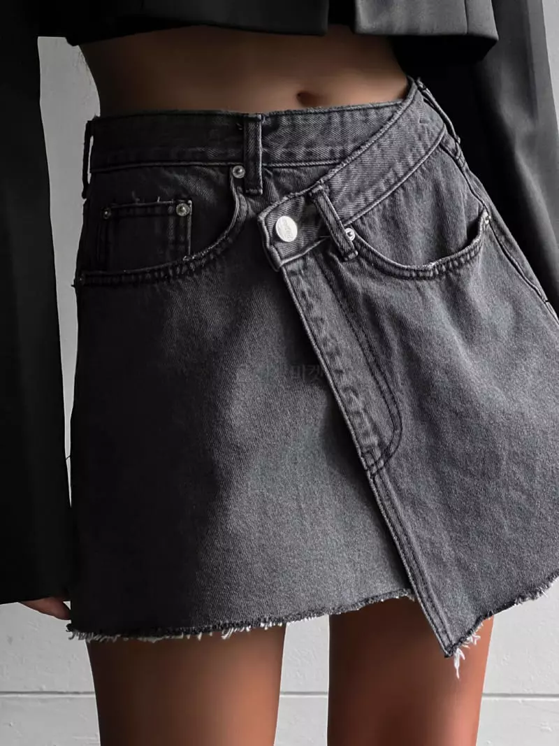 Paper Moon - Korean Women Fashion - #womensfashion - Unbalance Wrap Detail Mini Skirt - 4