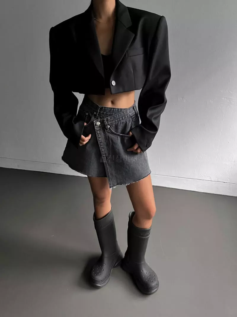 Paper Moon - Korean Women Fashion - #momslook - Unbalance Wrap Detail Mini Skirt - 5