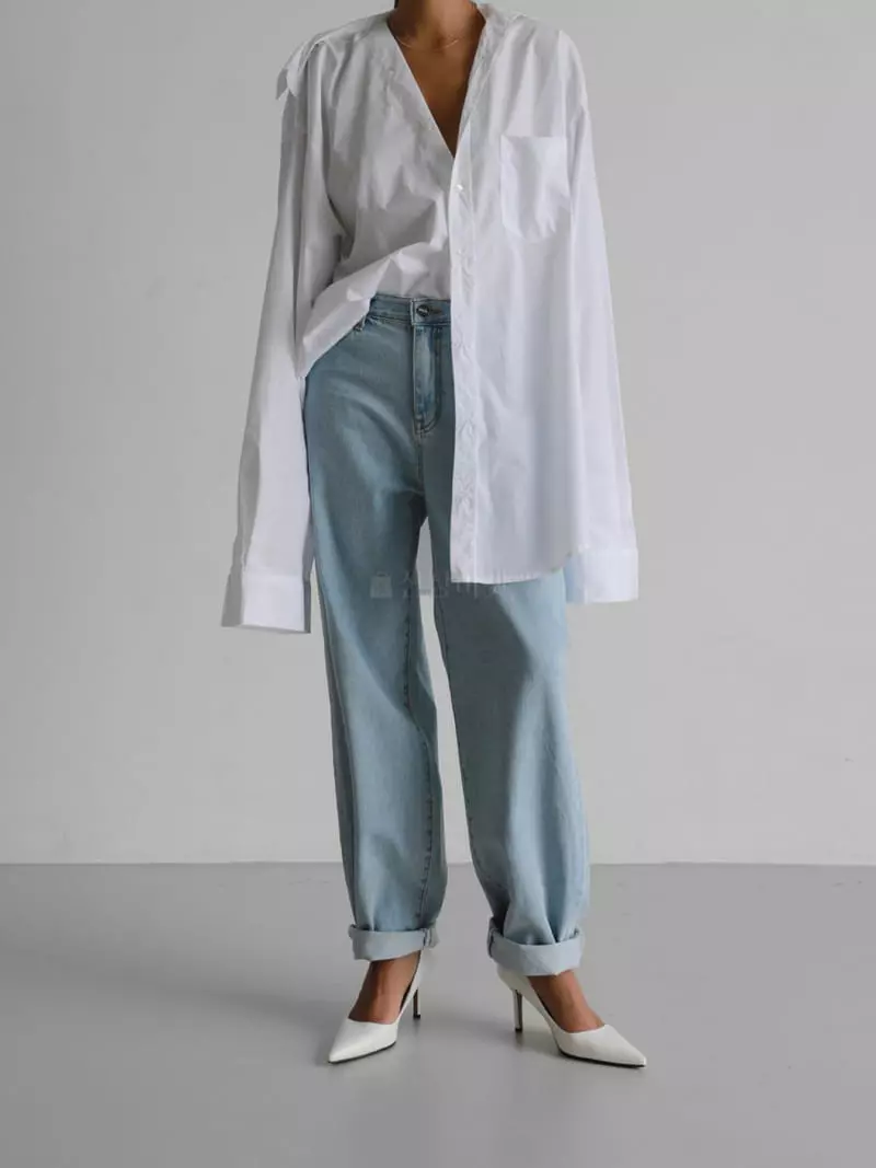 Paper Moon - Korean Women Fashion - #momslook - Ice Blue Denim Jeans - 2