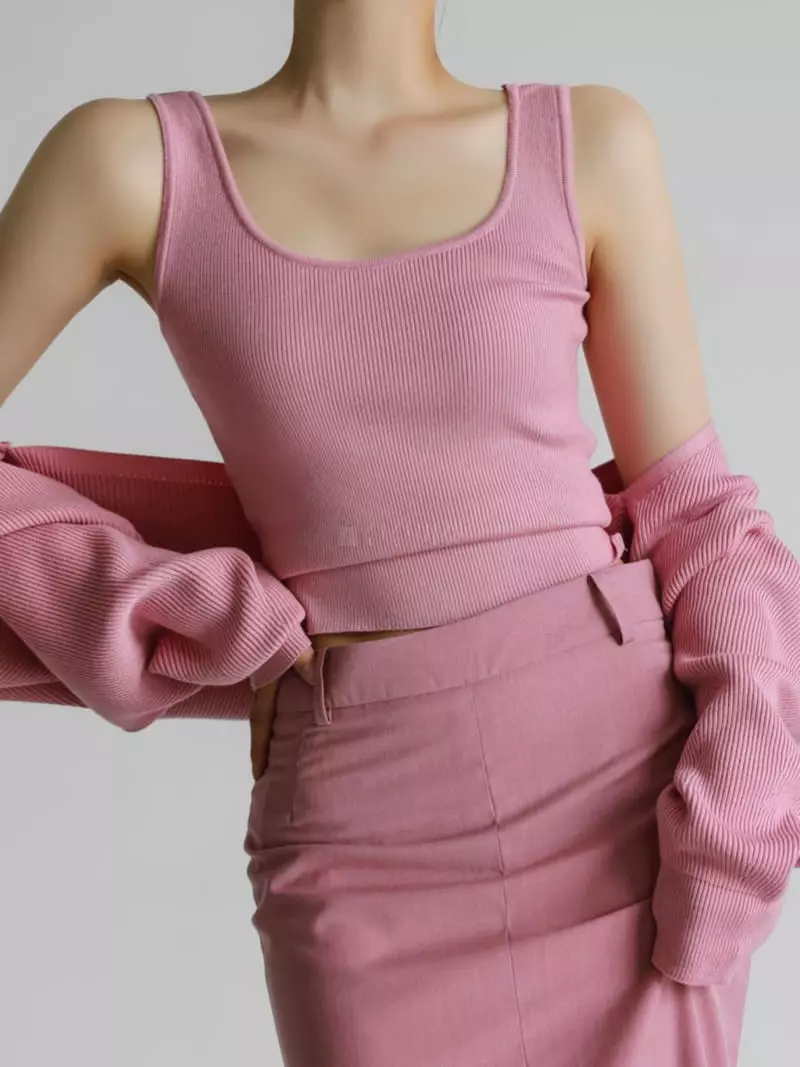Paper Moon - Korean Women Fashion - #momslook - Sleeveless Crop Knit Top - 3