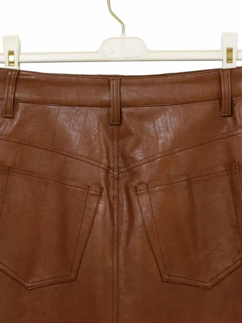 Paper Moon - Korean Women Fashion - #momslook - Leather Midi Length Skirt - 11