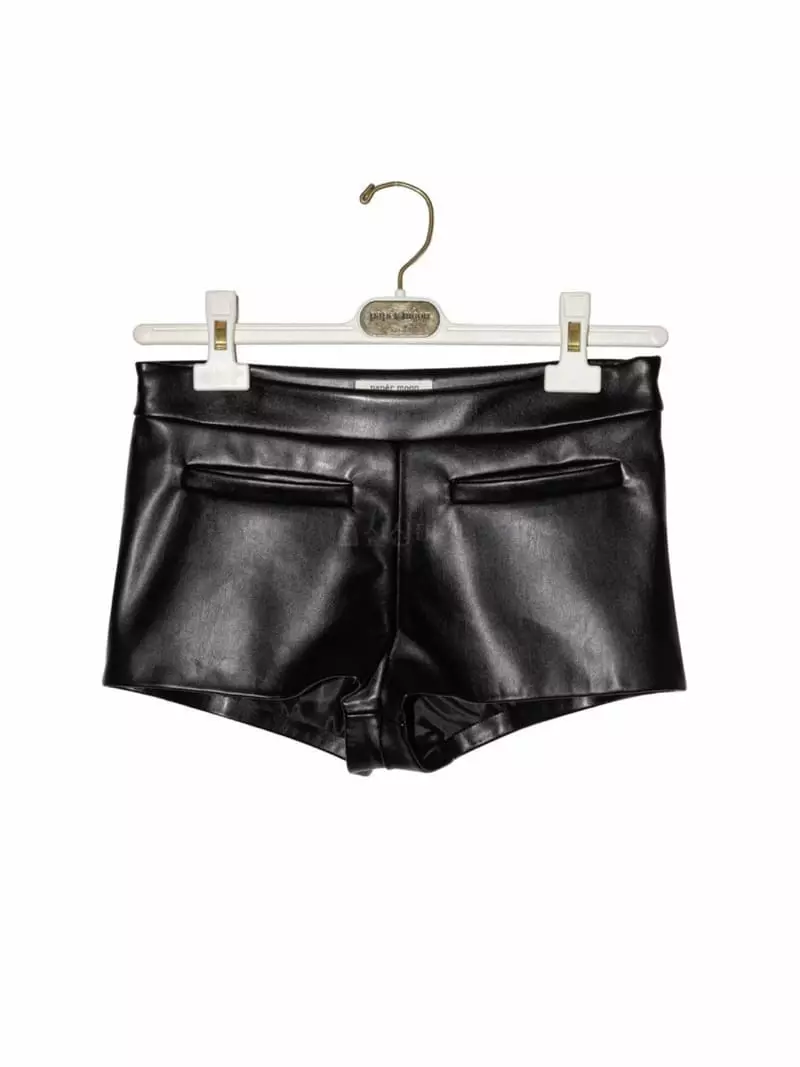Paper Moon - Korean Women Fashion - #momslook - Leather Micro Shorts - 2