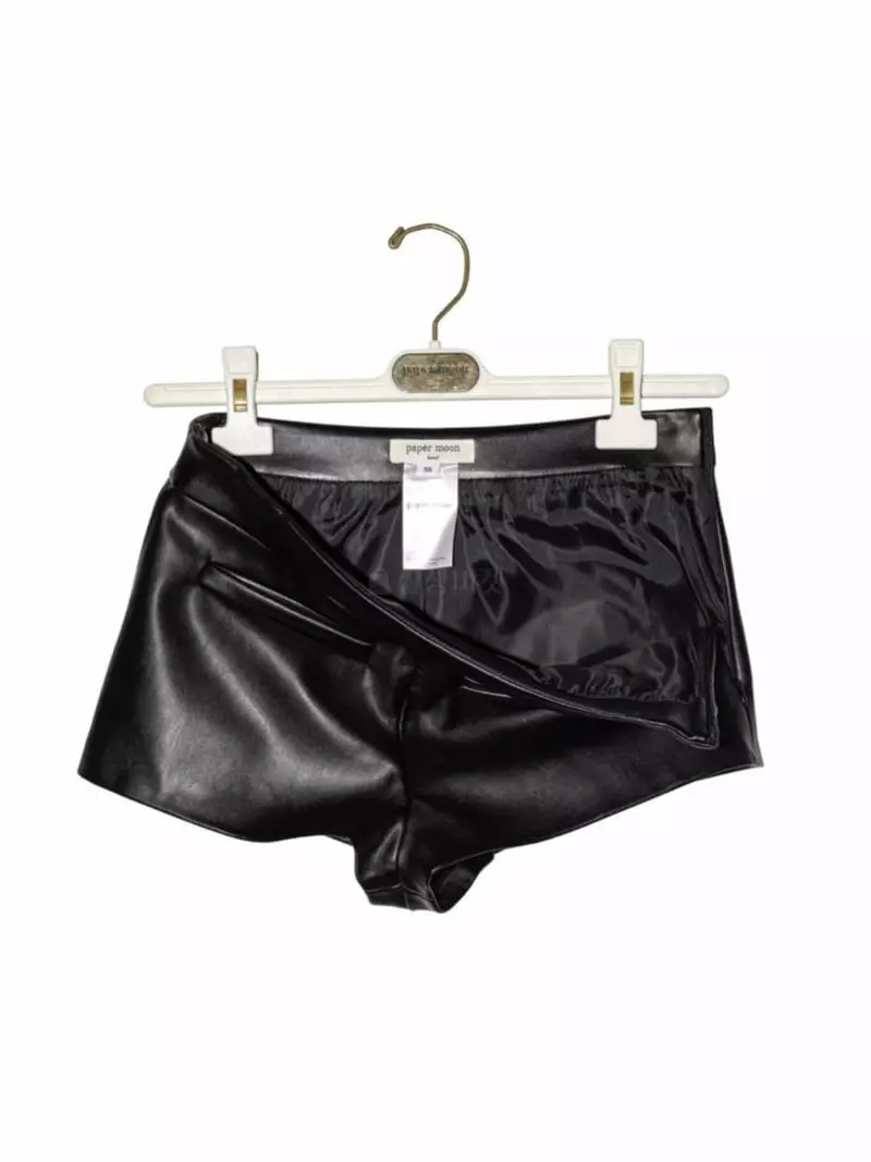Paper Moon - Korean Women Fashion - #womensfashion - Leather Micro Shorts - 4