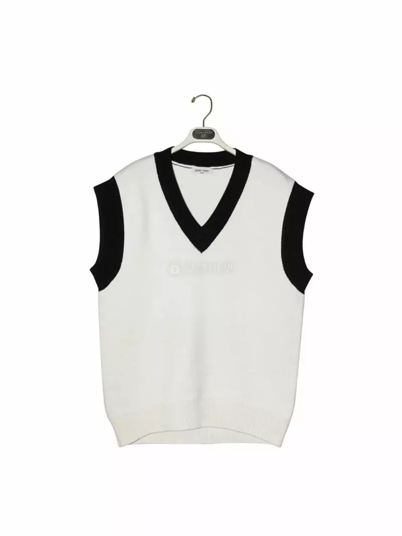 Paper Moon - Korean Women Fashion - #momslook - Bu Size V Neck Vest - 3