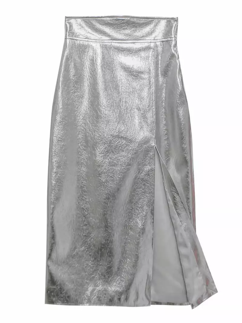 Paper Moon - Korean Women Fashion - #momslook - Metalic Slit Pencil Skirt - 6